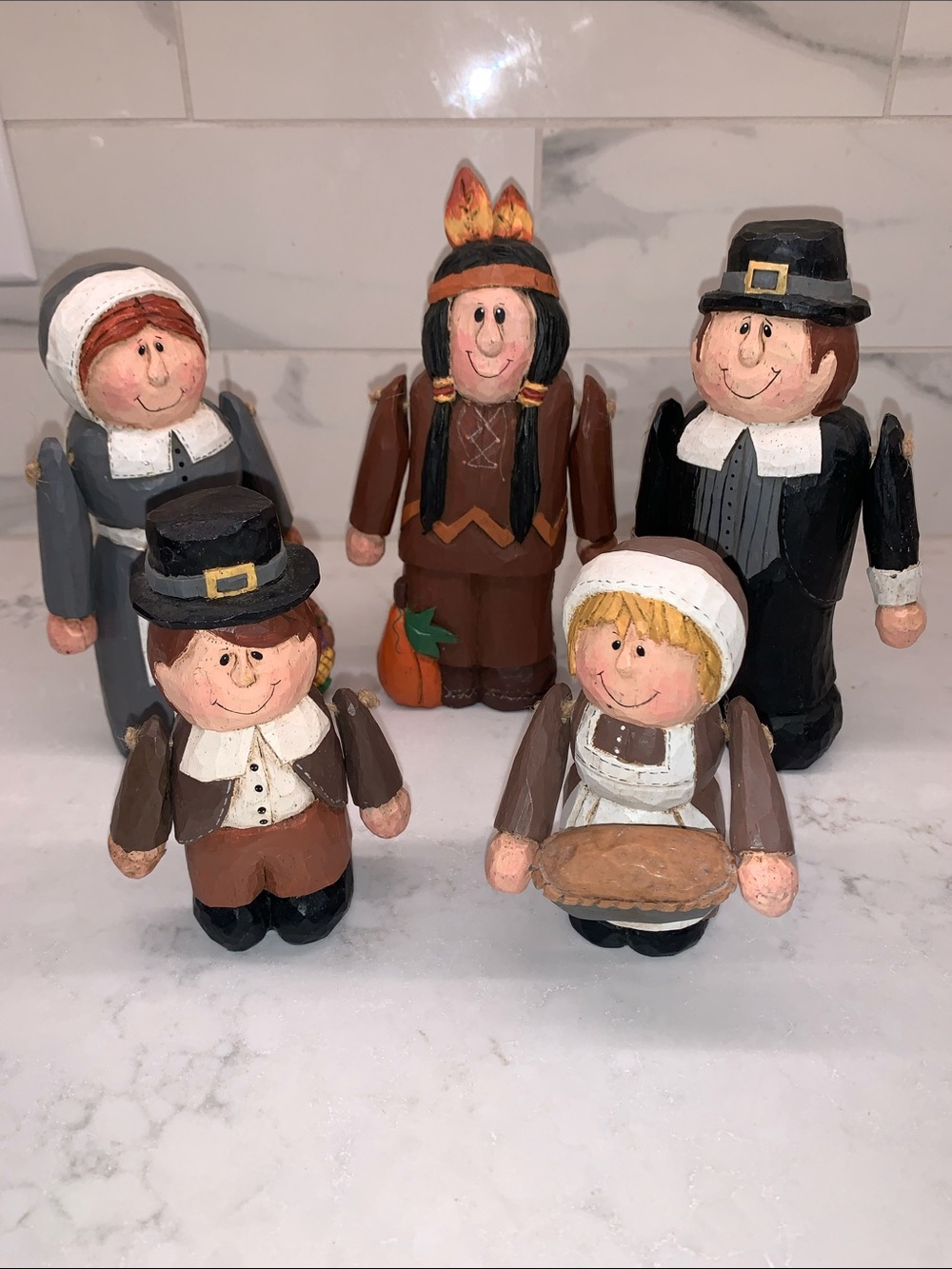 Vtg Eddie Walker Midwest of Cannon Falls Hand-Painted Thanksgiving Set - Picture 2 of 10